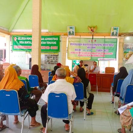 Penyaluran Bantuan Langsung Tunai Dana Desa (BLT DD) Desa Buntalan Tahun 2022